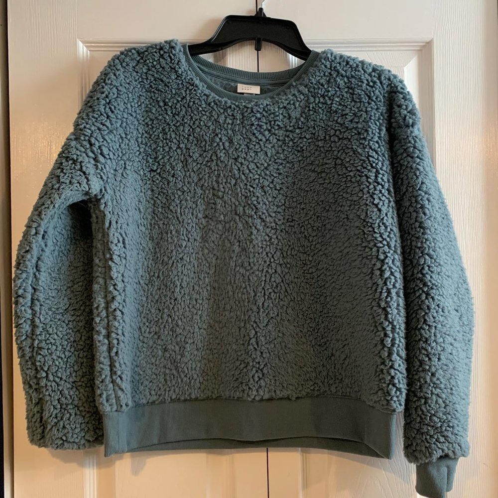 Blue Crew neck Sherpa